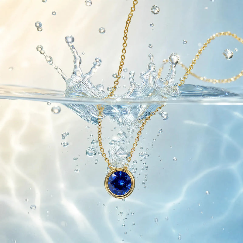 The necklace underwater