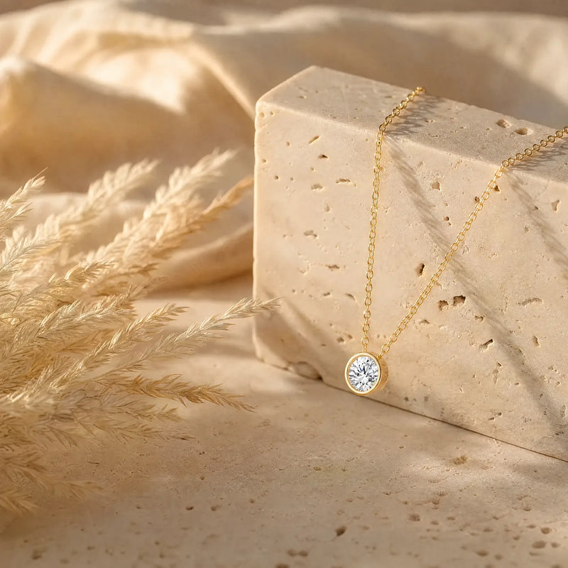 The necklace on natural stone